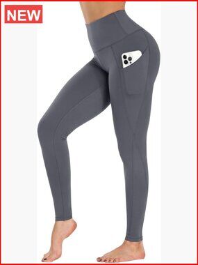 High Waist Yoga Pants with Pockets, Tummy Control Compression Leggings